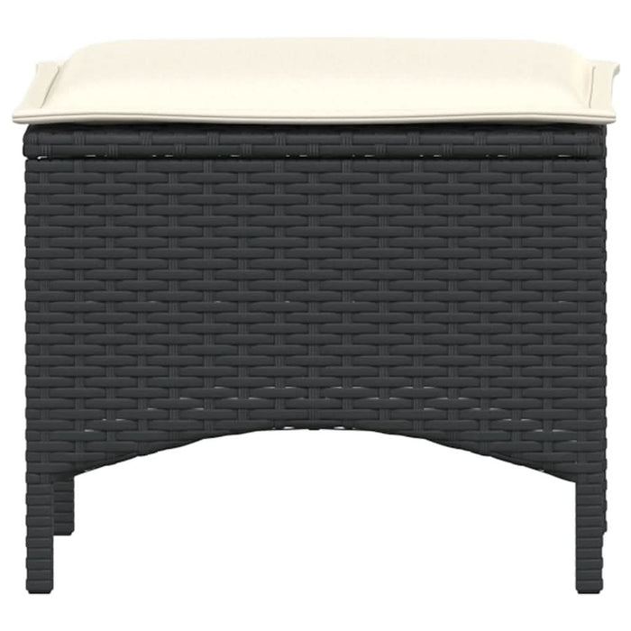 Set mobilier de grădină cu perne, 3 piese, negru, poliratan - WALTI WALTI