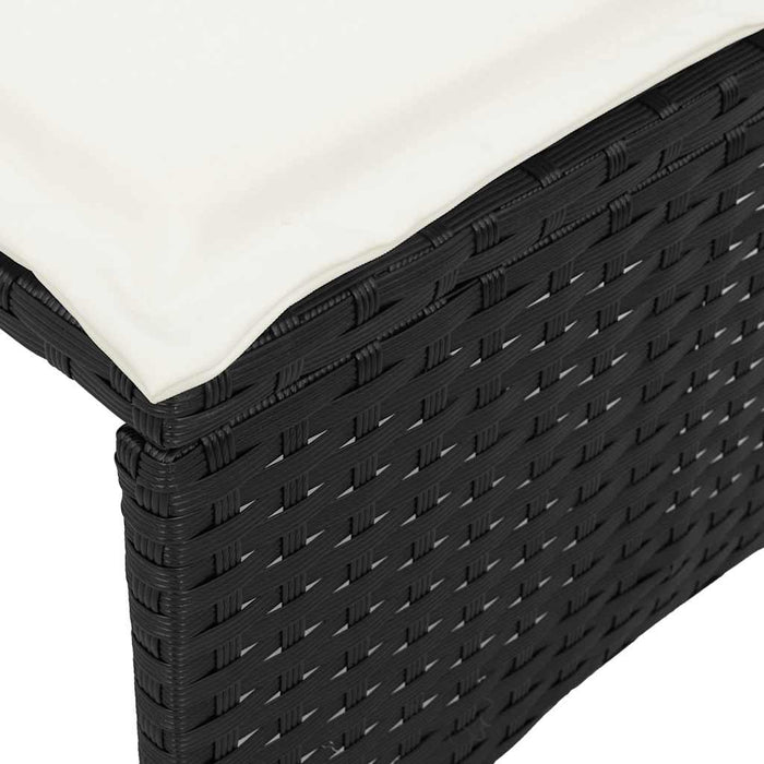 Set mobilier de grădină cu perne, 3 piese, negru, poliratan - WALTI WALTI