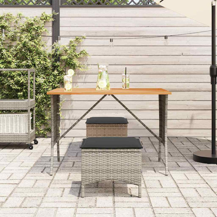 Set mobilier de grădină cu perne, 3 piese, gri, poliratan - WALTI WALTI