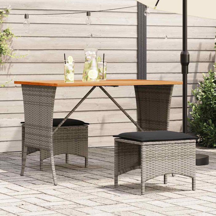Set mobilier de grădină cu perne, 3 piese, gri, poliratan - WALTI WALTI