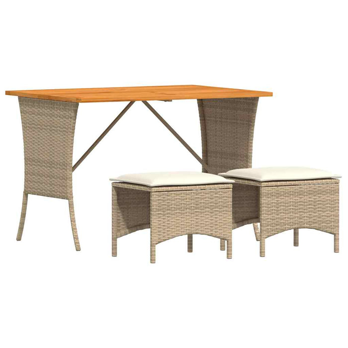Set mobilier de grădină cu perne, 3 piese, bej, poliratan - WALTI WALTI