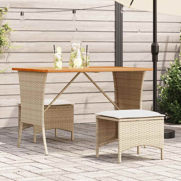 Set mobilier de grădină cu perne, 3 piese, bej, poliratan - WALTI WALTI