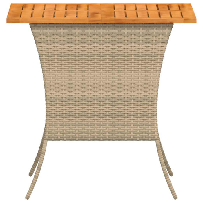 Masă de grădină cu blat din lemn de salcâm Bej Poly Rattan - WALTI WALTI