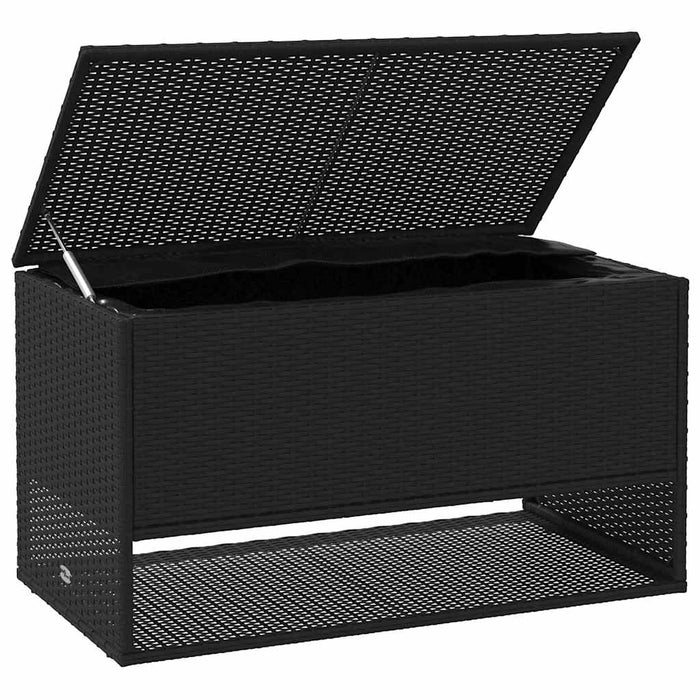 Cutie de perne de exterior Negru 100x55x55,5 cm Poly Rattan - WALTI WALTI