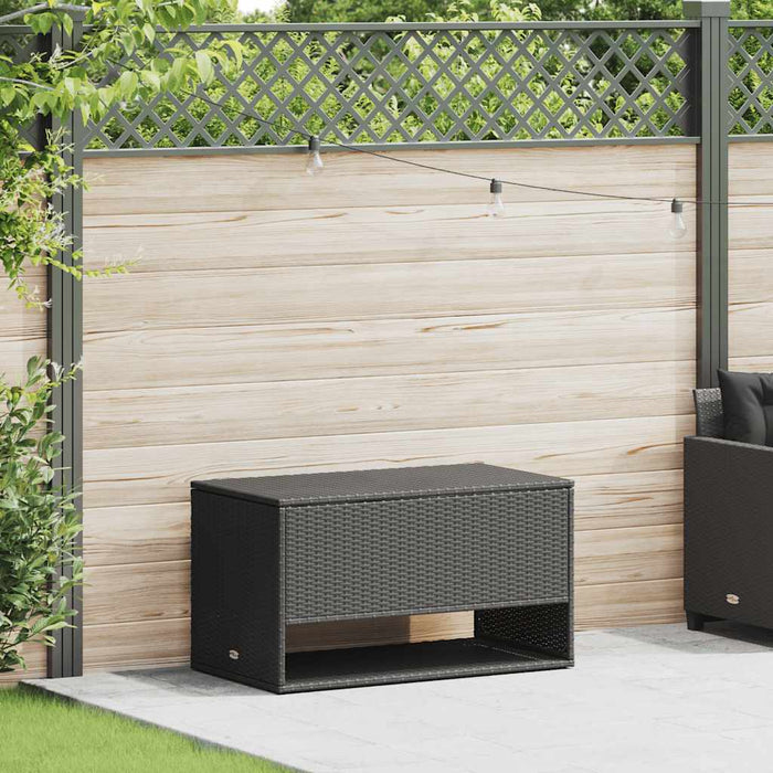 Cutie de perne de exterior Negru 100x55x55,5 cm Poly Rattan - WALTI WALTI