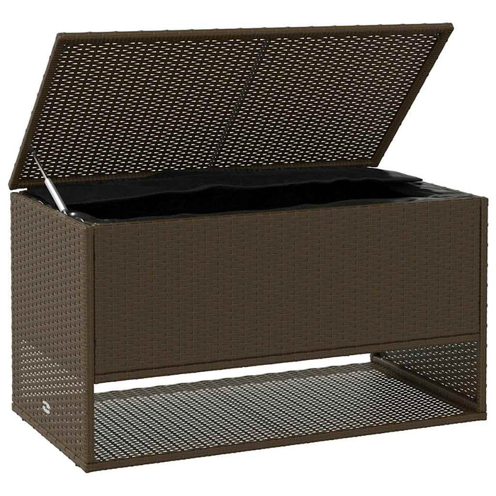 Cutie de perne de exterior maro 100x55x55,5 cm Poly Rattan - WALTI WALTI