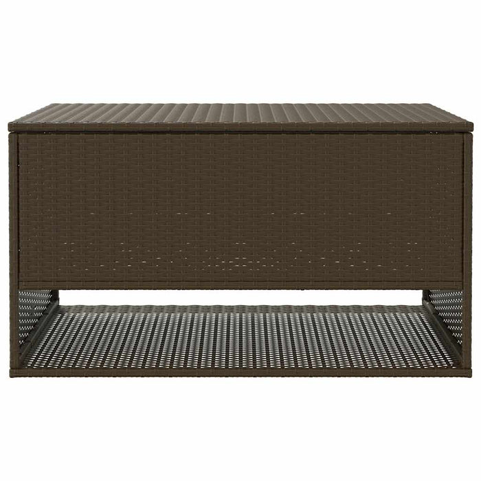 Cutie de perne de exterior maro 100x55x55,5 cm Poly Rattan - WALTI WALTI