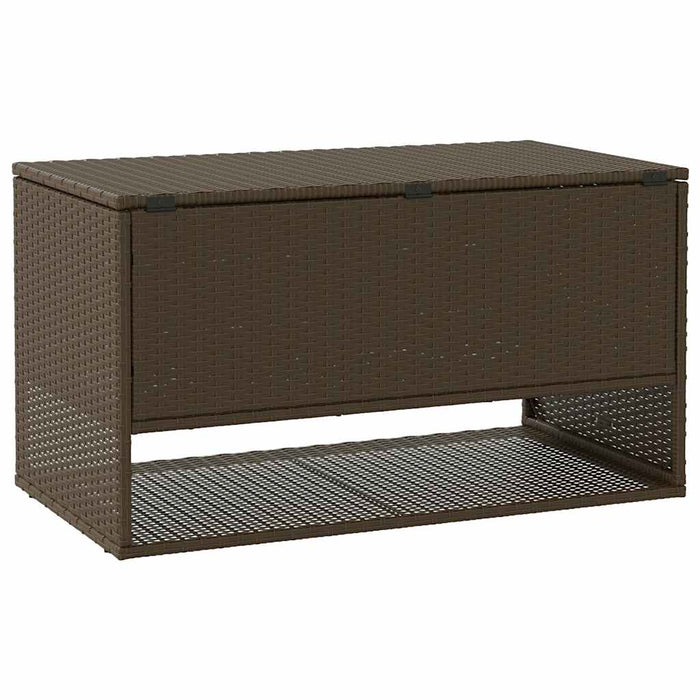 Cutie de perne de exterior maro 100x55x55,5 cm Poly Rattan - WALTI WALTI