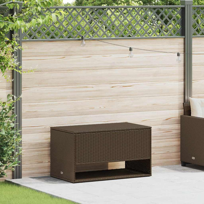 Cutie de perne de exterior maro 100x55x55,5 cm Poly Rattan - WALTI WALTI