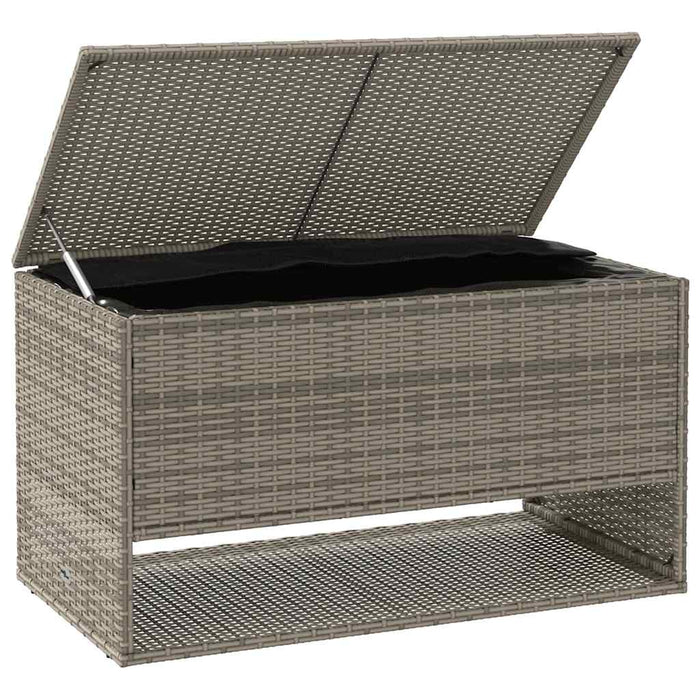 Cutie de perne de exterior gri 100x55x55,5 cm Poly Rattan - WALTI WALTI