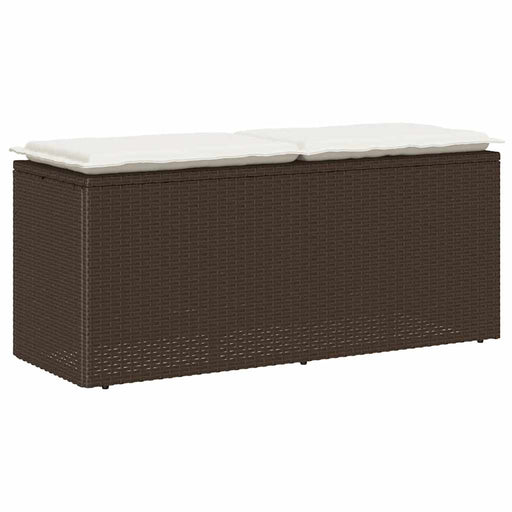 Bancă de grădină cu pernă maro 110x40x44 cm polirattan - WALTI WALTI