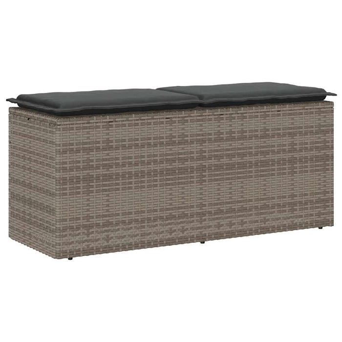 Bancă de grădină cu pernă gri 110x40x44 cm polirattan - WALTI WALTI