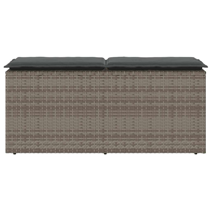 Bancă de grădină cu pernă gri 110x40x44 cm polirattan - WALTI WALTI