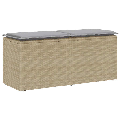 Bancă de grădină cu pernă Bej 110x40x44 cm polirattan - WALTI WALTI