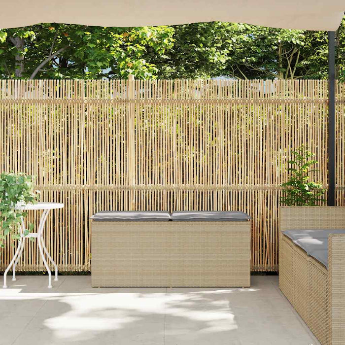 Bancă de grădină cu pernă Bej 110x40x44 cm polirattan - WALTI WALTI