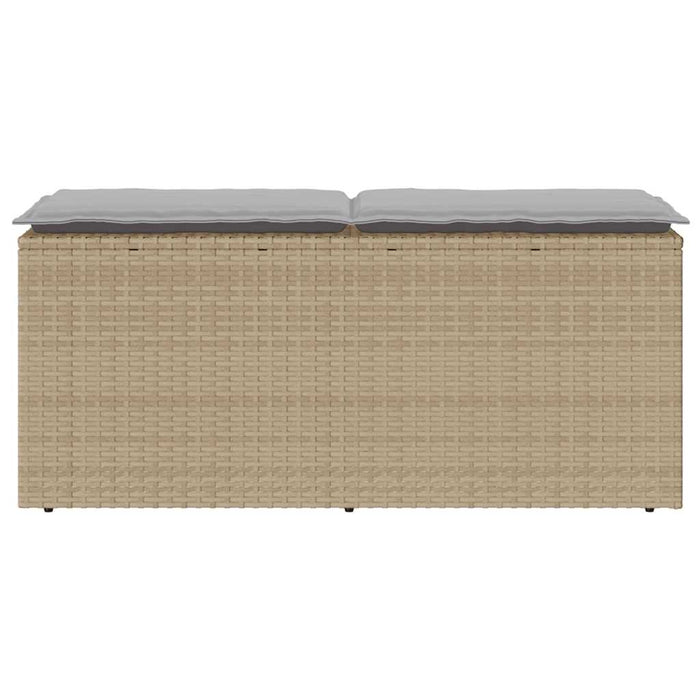 Bancă de grădină cu pernă Bej 110x40x44 cm polirattan - WALTI WALTI