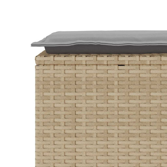 Bancă de grădină cu pernă Bej 110x40x44 cm polirattan - WALTI WALTI