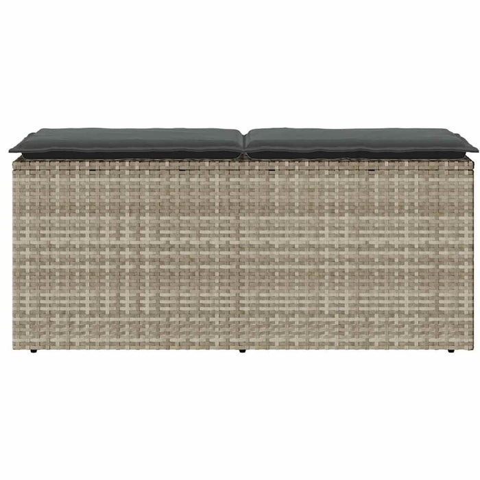 Bancă de grădină cu pernă Gri deschis 110x40x44 cm Poly Ratan - WALTI WALTI