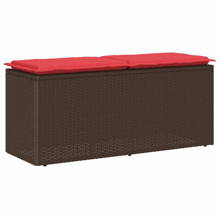 Bancă de grădină cu pernă maro 110x40x44 cm polirattan - WALTI WALTI