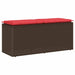 Bancă de grădină cu pernă maro 110x40x44 cm polirattan - WALTI WALTI
