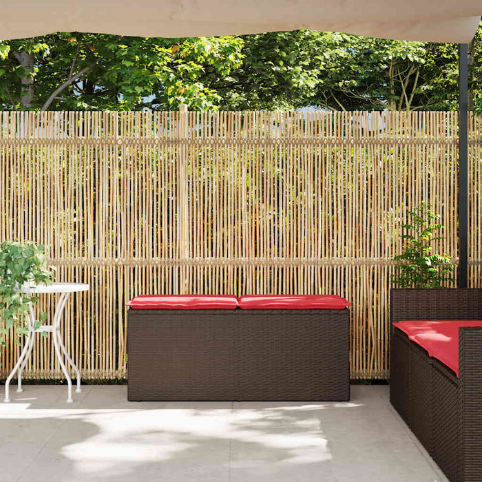 Bancă de grădină cu pernă maro 110x40x44 cm polirattan - WALTI WALTI