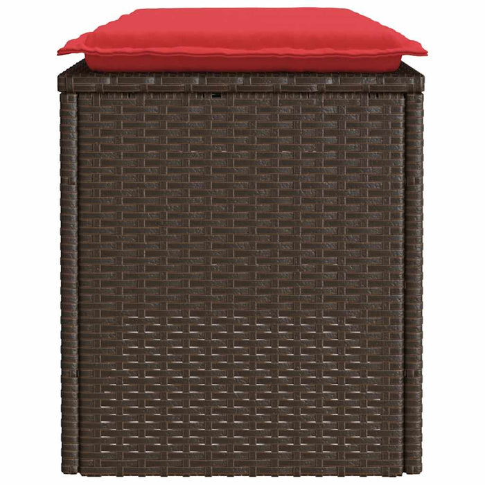 Bancă de grădină cu pernă maro 110x40x44 cm polirattan - WALTI WALTI