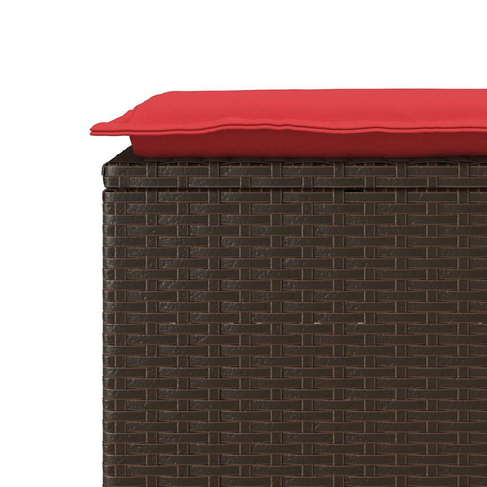 Bancă de grădină cu pernă maro 110x40x44 cm polirattan - WALTI WALTI