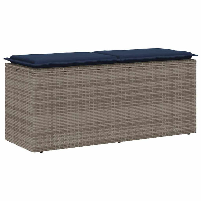 Bancă de grădină cu pernă gri 110x40x44 cm polirattan WALTI