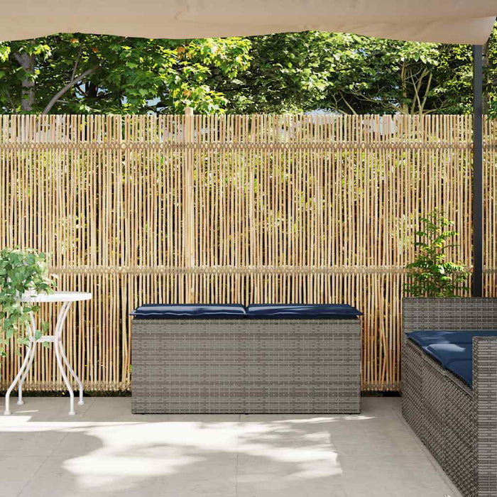 Bancă de grădină cu pernă gri 110x40x44 cm polirattan WALTI