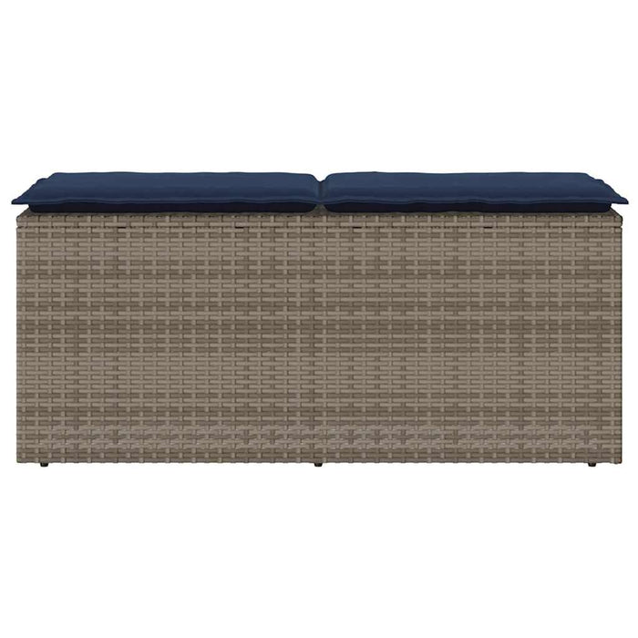 Bancă de grădină cu pernă gri 110x40x44 cm polirattan WALTI