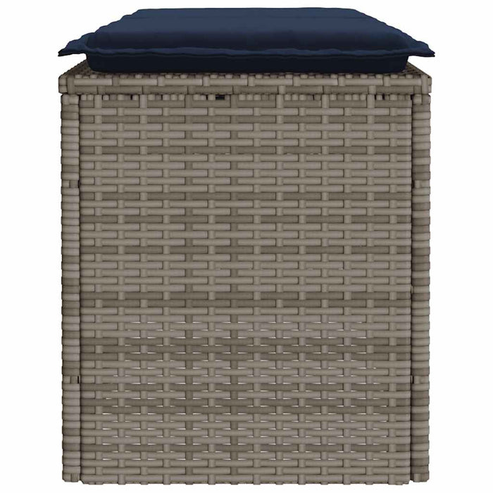 Bancă de grădină cu pernă gri 110x40x44 cm polirattan WALTI