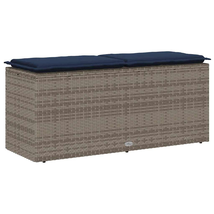 Bancă de grădină cu pernă gri 110x40x44 cm polirattan WALTI