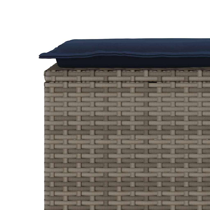 Bancă de grădină cu pernă gri 110x40x44 cm polirattan WALTI