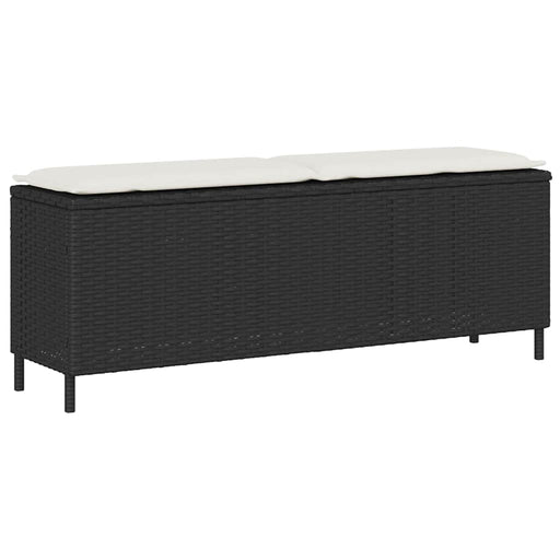 Bancă de grădină cu pernă neagră 110x30x40,5 cm Poly Rattan - WALTI WALTI