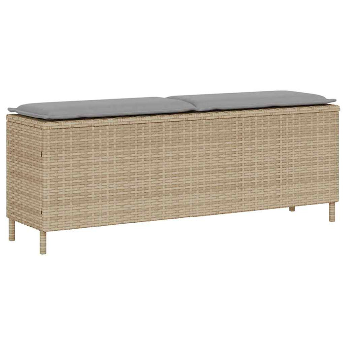 Bancă de grădină cu pernă Bej 110x30x40,5 cm Poly Ratan - WALTI WALTI