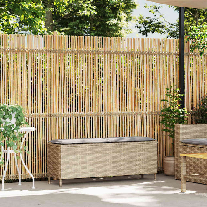 Bancă de grădină cu pernă Bej 110x30x40,5 cm Poly Ratan - WALTI WALTI