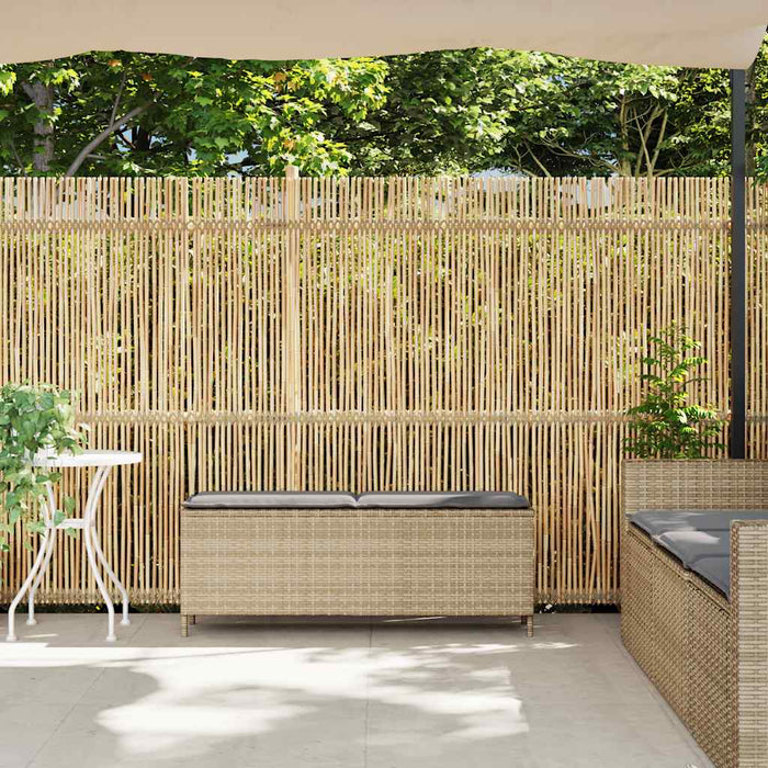 Bancă de grădină cu pernă Bej 110x30x40,5 cm Poly Ratan - WALTI WALTI