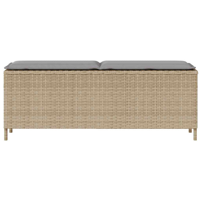 Bancă de grădină cu pernă Bej 110x30x40,5 cm Poly Ratan - WALTI WALTI