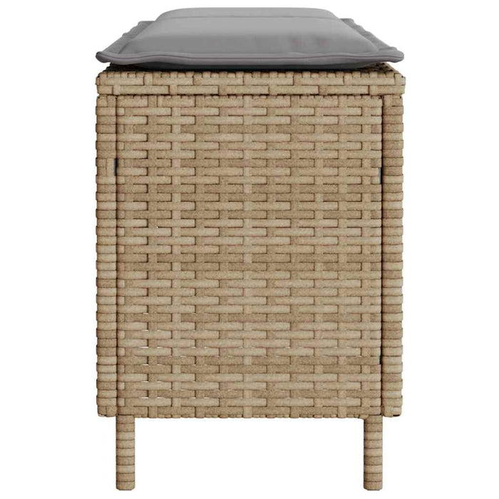 Bancă de grădină cu pernă Bej 110x30x40,5 cm Poly Ratan - WALTI WALTI