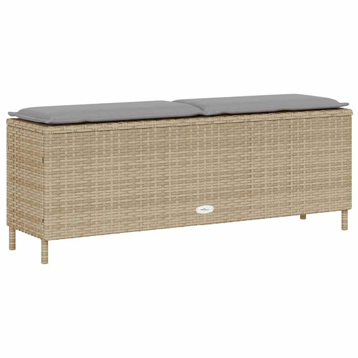 Bancă de grădină cu pernă Bej 110x30x40,5 cm Poly Ratan - WALTI WALTI