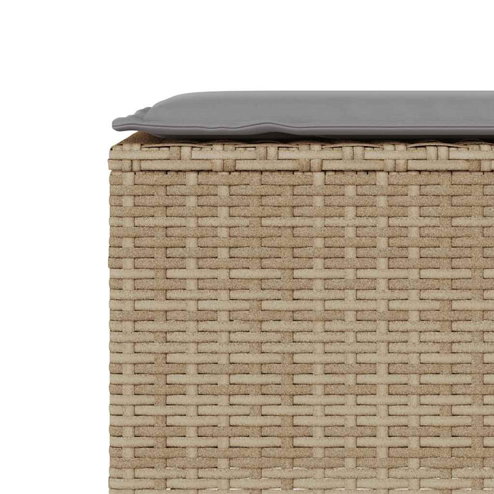 Bancă de grădină cu pernă Bej 110x30x40,5 cm Poly Ratan - WALTI WALTI