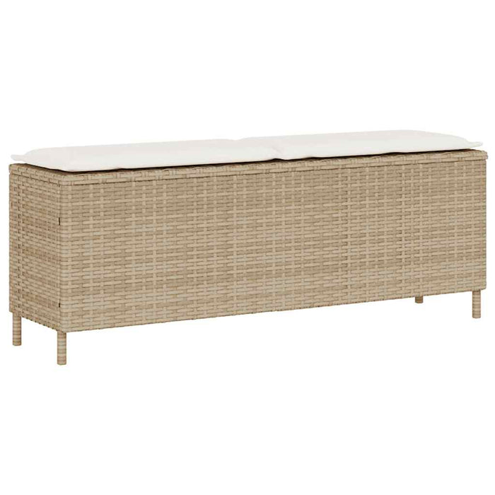 Bancă de grădină cu pernă Bej 110x30x40,5 cm Poly Ratan - WALTI WALTI