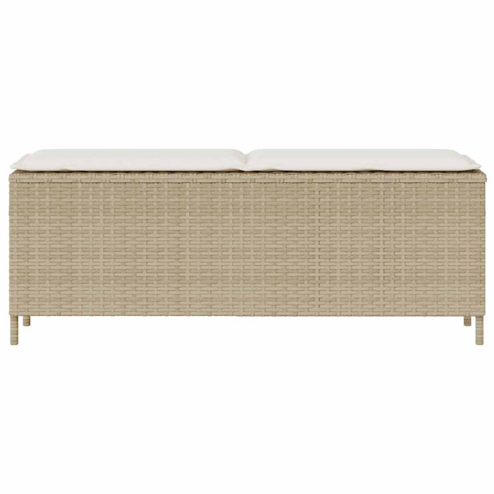 Bancă de grădină cu pernă Bej 110x30x40,5 cm Poly Ratan - WALTI WALTI