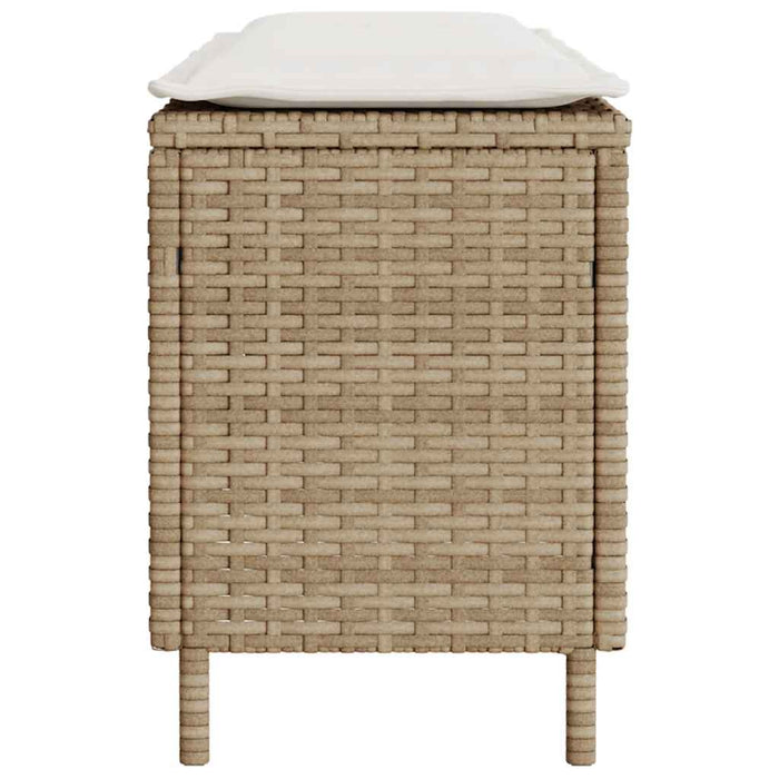 Bancă de grădină cu pernă Bej 110x30x40,5 cm Poly Ratan - WALTI WALTI