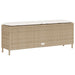 Bancă de grădină cu pernă Bej 110x30x40,5 cm Poly Ratan - WALTI WALTI