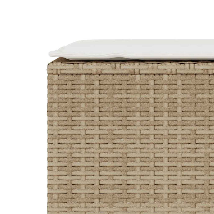 Bancă de grădină cu pernă Bej 110x30x40,5 cm Poly Ratan - WALTI WALTI
