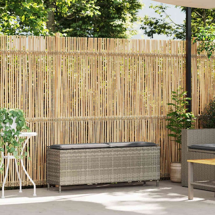 Bancă de grădină cu pernă gri deschis 110x30x40,5 cm Poly Ratan - WALTI WALTI