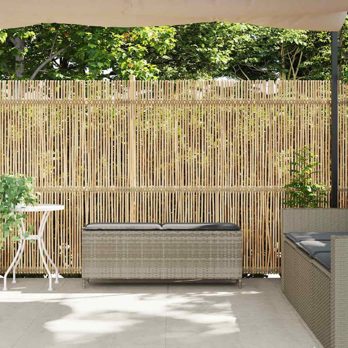 Bancă de grădină cu pernă gri deschis 110x30x40,5 cm Poly Ratan - WALTI WALTI