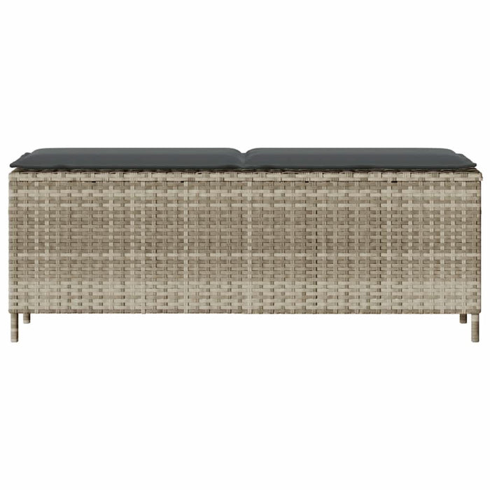 Bancă de grădină cu pernă gri deschis 110x30x40,5 cm Poly Ratan - WALTI WALTI