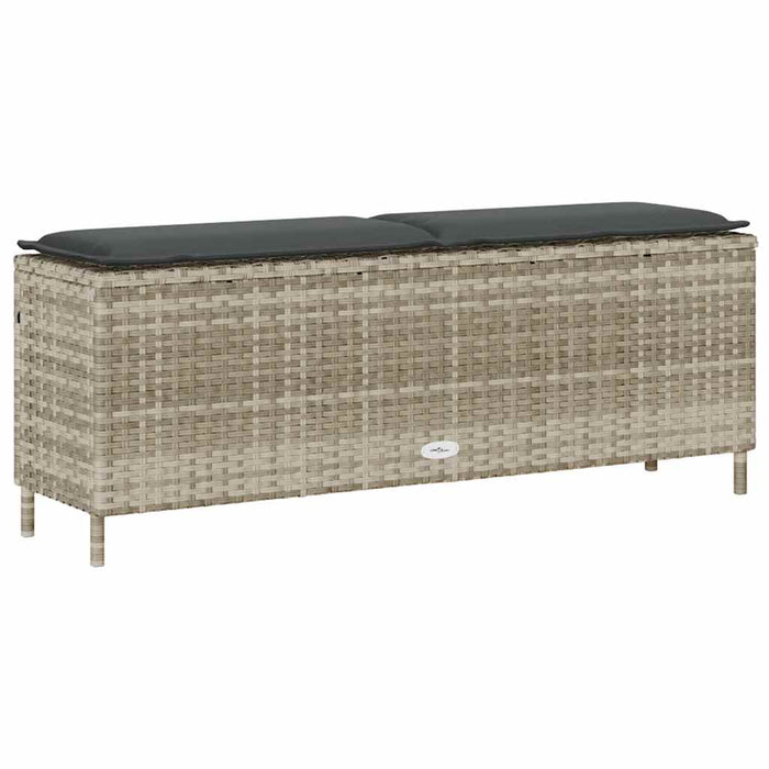 Bancă de grădină cu pernă gri deschis 110x30x40,5 cm Poly Ratan - WALTI WALTI